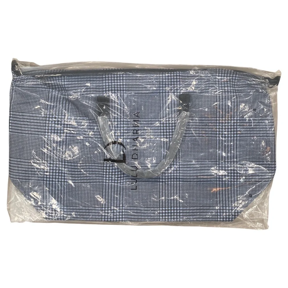 Lulu Dharma Blue and Black Frasier Plaid Weekender Bag Unisex NWT
